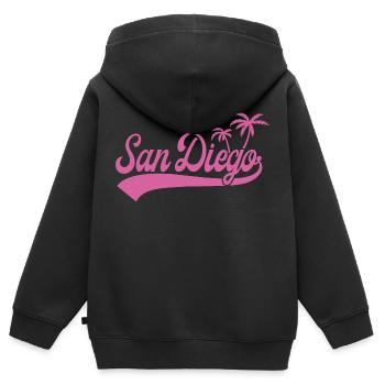 San Diego Palms - Kinder Premium Organic Zip Hoodie - Schwarz - Hinten - AI Model Kid Male (0cm)