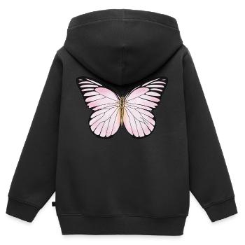 Schmetterling, rosa - Kinder Premium Organic Zip Hoodie - Schwarz - Hinten - AI Model Kid Male (0cm)