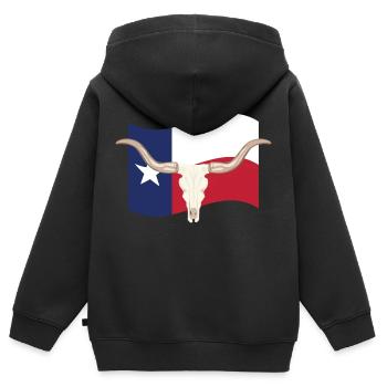 Texas - Sweat Premium à capuche zippé enfant bio - noir - Dos - AI Model Kid Male (0cm)