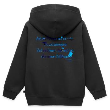 Das offizielle "Liga der Meisterdiebe"-Lied inBlau - Kinder Premium Organic Zip Hoodie - Schwarz - Hinten - AI Model Kid Male (0cm)