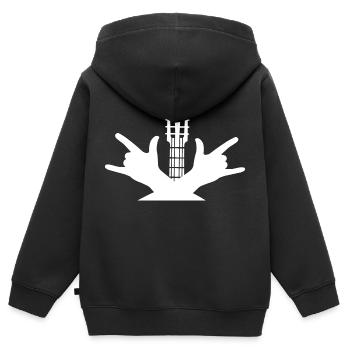 Rock and Roll Rock Music - Kinder Premium Organic Zip Hoodie - Schwarz - Hinten - AI Model Kid Male (0cm)