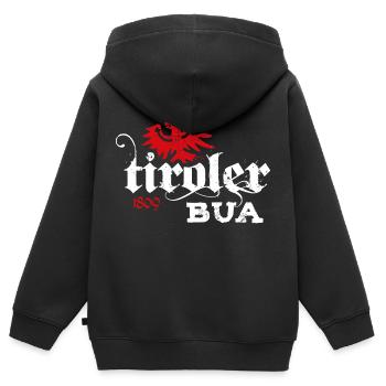 Tiroler Bua Bekleidung Tirol Adler Wappen 1809 - Kinder Premium Organic Zip Hoodie - Schwarz - Hinten - AI Model Kid Male (0cm)