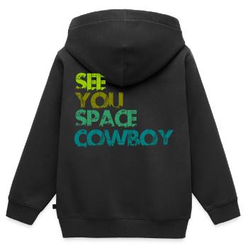 See You Space Cowboy - Sweat Premium à capuche zippé enfant bio - noir - Dos - AI Model Kid Male (0cm)