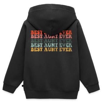 Best Aunt Ever - Meilleure tante - Sweat Premium à capuche zippé enfant bio - noir - Dos - AI Model Kid Male (0cm)
