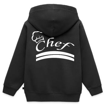 Cuisine cuisine cuisine cuisine Food Kitchen - Sweat Premium à capuche zippé enfant bio - noir - Dos - AI Model Kid Male (0cm)