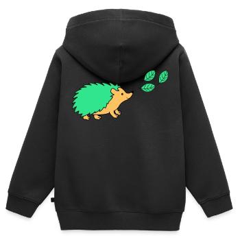 hérisson - Sweat Premium à capuche zippé enfant bio - noir - Dos - AI Model Kid Male (0cm)