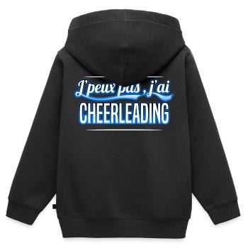 Cheerleading - j'peux pas , j'ai Cheerleading - Sweat Premium à capuche zippé enfant bio - noir - Dos - AI Model Kid Male (0cm)
