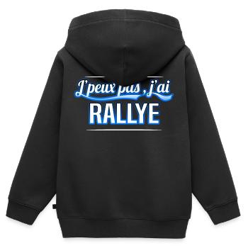 Rallye - j'peux pas , j'ai Rallye - Sweat Premium à capuche zippé enfant bio - noir - Dos - AI Model Kid Male (0cm)