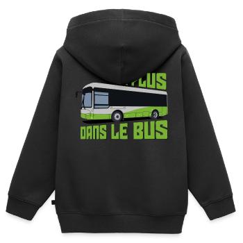 BUS - Sweat Premium à capuche zippé enfant bio - noir - Dos - AI Model Kid Male (0cm)