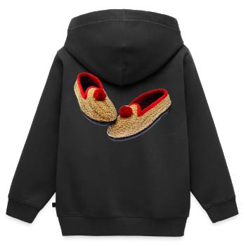 Chaussures de paille 1.0 - Sweat Premium à capuche zippé enfant bio - noir - Dos - AI Model Kid Male (0cm)