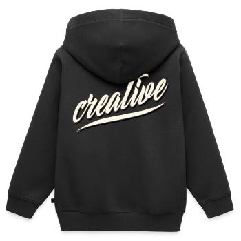 kreativ creative kunst musik comic zeichner design - Kinder Premium Organic Zip Hoodie - Schwarz - Hinten - AI Model Kid Male (0cm)