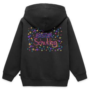 Erster Schultag - Kinder Premium Organic Zip Hoodie - Schwarz - Hinten - AI Model Kid Male (0cm)