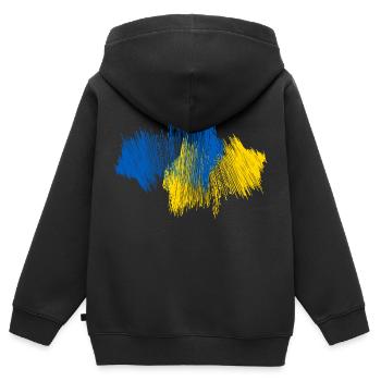 Ukraine Carte - Sweat Premium à capuche zippé enfant bio - noir - Dos - AI Model Kid Male (0cm)