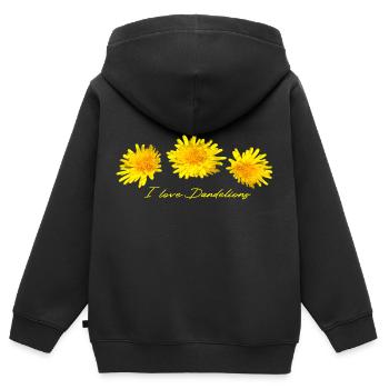 Pissenlit Pissenlit Pissenlit Pissenlit - Sweat Premium à capuche zippé enfant bio - noir - Dos - AI Model Kid Male (0cm)