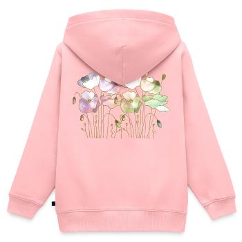 Fleur - Sweat Premium à capuche zippé enfant bio - rose - Dos - AI Model Kid Female (0cm)