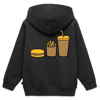 Burger Pommes Cola - Kinder Premium Organic Zip Hoodie - Schwarz - Hinten - AI Model Kid Male (0cm)