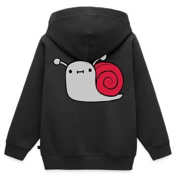 Kleine süße Schnecke - Kinder Premium Organic Zip Hoodie - Schwarz - Hinten - AI Model Kid Male (0cm)