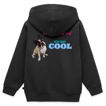 bin nicht süß - Kinder Premium Organic Zip Hoodie - Schwarz - Hinten - AI Model Kid Male (0cm)