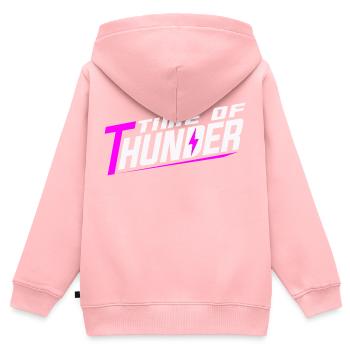 PUISSANCE ROSE - Sweat Premium à capuche zippé enfant bio - rose - Dos - AI Model Kid Female (0cm)