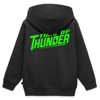 GREEN POWER - Kinder Premium Organic Zip Hoodie - Schwarz - Hinten - AI Model Kid Male (0cm)