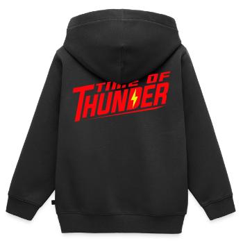 RED POWER - Kinder Premium Organic Zip Hoodie - Schwarz - Hinten - AI Model Kid Male (0cm)