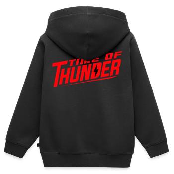 RED POWER - Kinder Premium Organic Zip Hoodie - Schwarz - Hinten - AI Model Kid Male (0cm)
