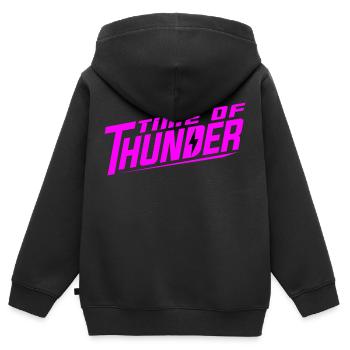 PINK POWER - Kinder Premium Organic Zip Hoodie - Schwarz - Hinten - AI Model Kid Male (0cm)