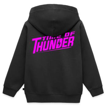 PINK POWER - Kinder Premium Organic Zip Hoodie - Schwarz - Hinten - AI Model Kid Male (0cm)