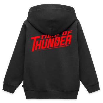 RED POWER - Kinder Premium Organic Zip Hoodie - Schwarz - Hinten - AI Model Kid Male (0cm)