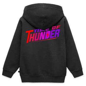 PUISSANCE COLORMIX - Sweat Premium à capuche zippé enfant bio - noir - Dos - AI Model Kid Male (0cm)