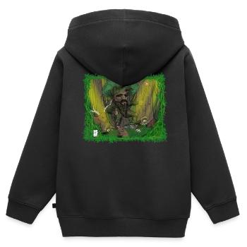 Gardes forestiers - Sweat Premium à capuche zippé enfant bio - noir - Dos - AI Model Kid Male (0cm)