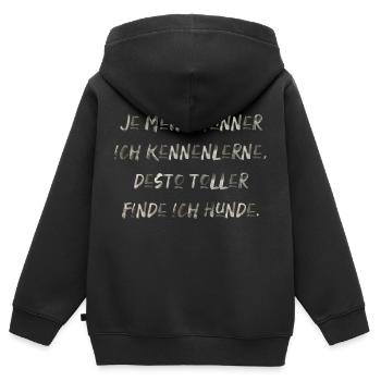 Männer und Hunde lustiger Spruch Haustiere dating - Kinder Premium Organic Zip Hoodie - Schwarz - Hinten - AI Model Kid Male (0cm)