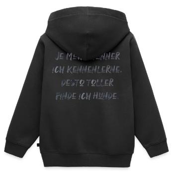 Männer und Hunde lustiger Spruch Haustiere dating - Kinder Premium Organic Zip Hoodie - Schwarz - Hinten - AI Model Kid Male (0cm)