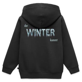 Hiver - Sweat Premium à capuche zippé enfant bio - noir - Dos - AI Model Kid Male (0cm)