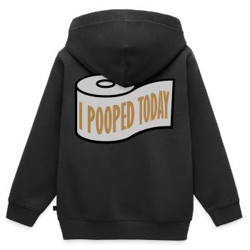 I pooped today Zitat - Kinder Premium Organic Zip Hoodie - Schwarz - Hinten - AI Model Kid Male (0cm)