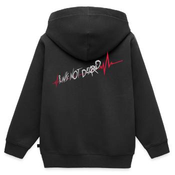 punks not dead quote - Kids Premium Organic Zip-up Hoodie - black - Back - AI Model Kid Male (0cm)
