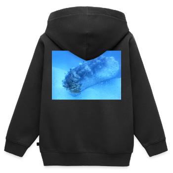 Rouleau de lac - Sweat Premium à capuche zippé enfant bio - noir - Dos - AI Model Kid Male (0cm)