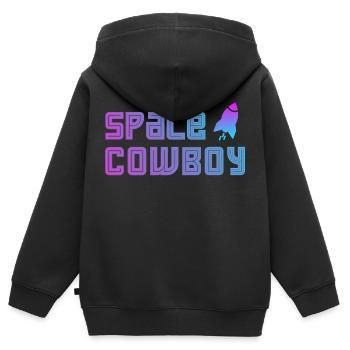 Space Cowboy - Kinder Premium Organic Zip Hoodie - Schwarz - Hinten - AI Model Kid Male (0cm)