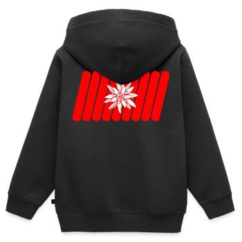 Schweizer Flagge - Kinder Premium Organic Zip Hoodie - Schwarz - Hinten - AI Model Kid Male (0cm)
