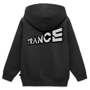 Lettrage Club Trance Techno - Sweat Premium à capuche zippé enfant bio - noir - Dos - AI Model Kid Male (0cm)