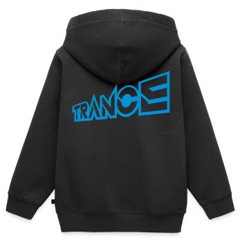 Logo Club Trance Techno - Sweat Premium à capuche zippé enfant bio - noir - Dos - AI Model Kid Male (0cm)