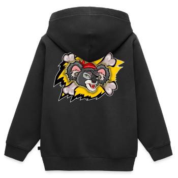böser Koala Bär Angriff - Kinder Premium Organic Zip Hoodie - Schwarz - Hinten - AI Model Kid Male (0cm)