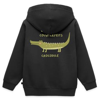 copie - Sweat Premium à capuche zippé enfant bio - noir - Dos - AI Model Kid Male (0cm)