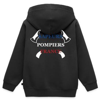 Firefighters France Blue White Red - Kids Premium Organic Zip-up Hoodie - black - Back - AI Model Kid Male (0cm)