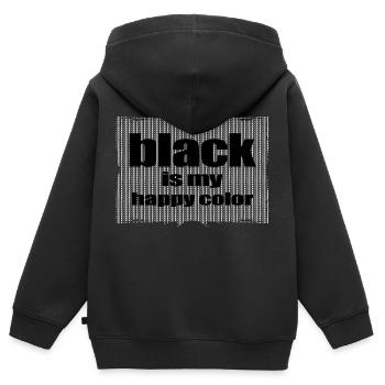 happy color black human lieber schwarz toleranz - Kinder Premium Organic Zip Hoodie - Schwarz - Hinten - AI Model Kid Male (0cm)