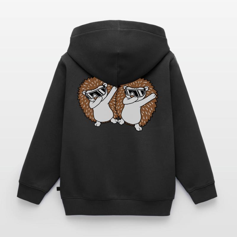 2 dabbing Igel Freunde Kinder Premium Organic Zip Hoodie