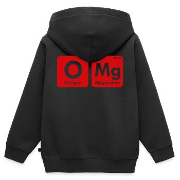 Tableau périodique OMG - Sweat Premium à capuche zippé enfant bio - noir - Dos - AI Model Kid Male (0cm)