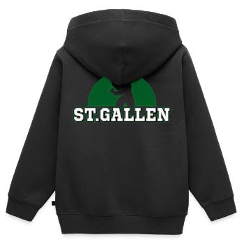 St Gallen - Kids Premium Organic Zip-up Hoodie - black - Back - AI Model Kid Male (0cm)