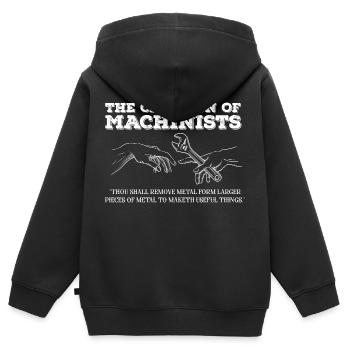 la création de machinistes Design - Sweat Premium à capuche zippé enfant bio - noir - Dos - AI Model Kid Male (0cm)