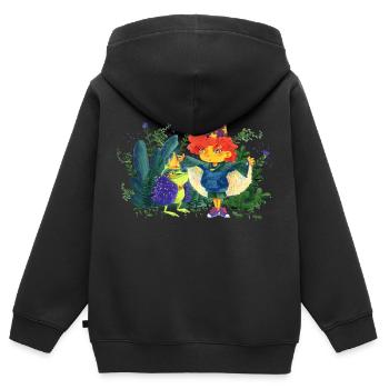 One wish free - Kids Premium Organic Zip-up Hoodie - black - Back - AI Model Kid Male (0cm)